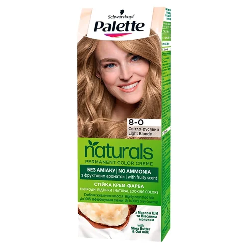 Фарба для волосся Palette Naturals без аміаку 8-0 світло-русявий