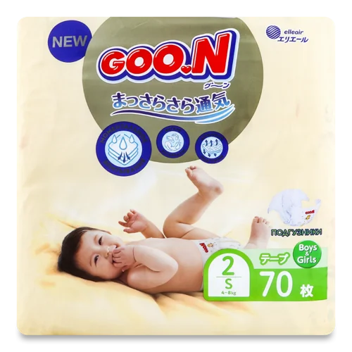 Підгузки Дитячі 4-8 кг 2/S Goo.N 70 шт, в/с