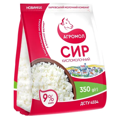 Сир кисломолочний «Агромол» 9%, 350г