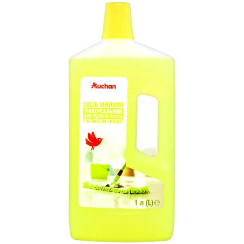 Засіб для миття підлоги та стін Auchan з ароматом лимону 1л