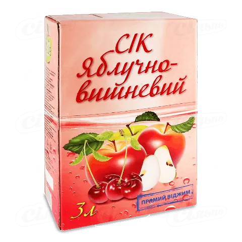 Сік Нова Мрія яблучно-вишневий прямого віджиму, 3л