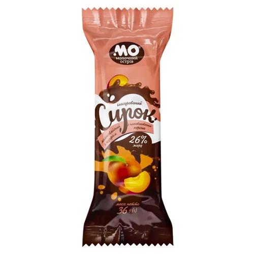 Сирок глазурований Молочний Острів персик 26% 36г