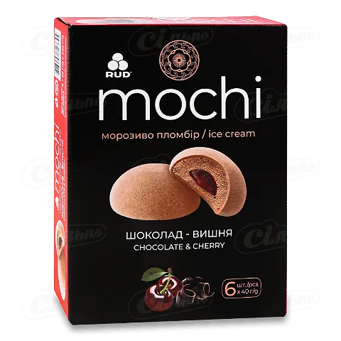 Морозиво Рудь Mochi шоколад-вишня 240г