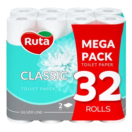 Туалетний папір Ruta Classic білий 2-шаровий 32шт