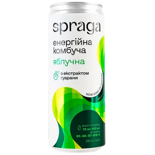 Напій енергетичний Spraga Комбуча яблуко 0,33л