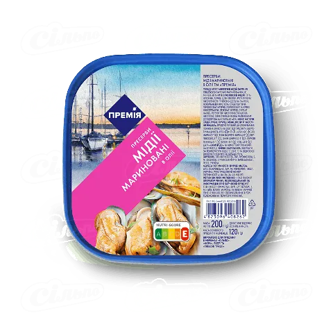 Мідії «Премія»® мариновані в олії, 200г