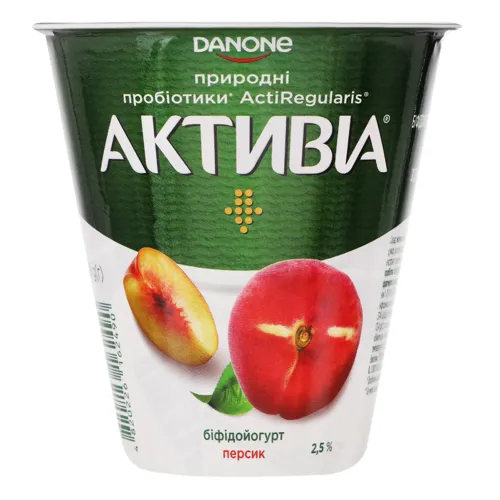 Біфідойогурт 2.5% Персик Активіа ст 260г
