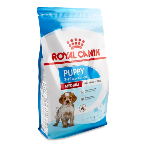 Корм сухий повнораціонний для цуценят середніх розмірів, в/ґ Royal Canin, 1 кг
