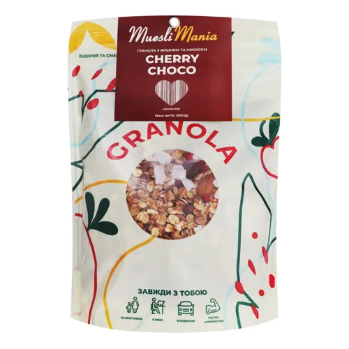 Сніданки сухі Гранола з вишнею та кокосом Cherry-Choco Muesli Mania д/п 350г