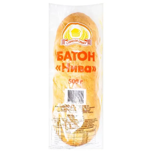 Батон Нива пшеничний вищого ґатунку 0,5 кг пак