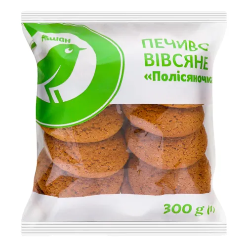 Печиво вівсяне Полісяночка Ашан м/у 300г