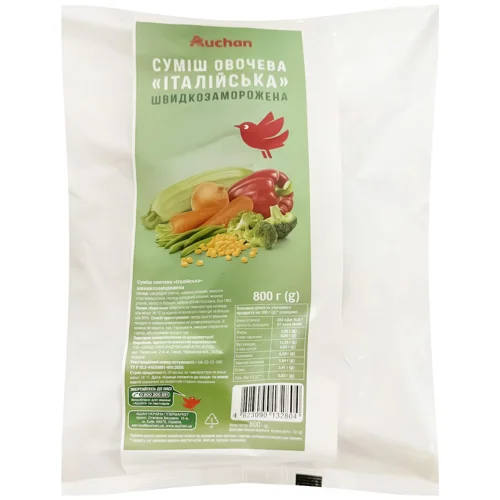 Суміш овочева Auchan Італійська заморожена 800г