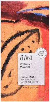 Шоколад Vivani молочний органічний з міндалем 100г