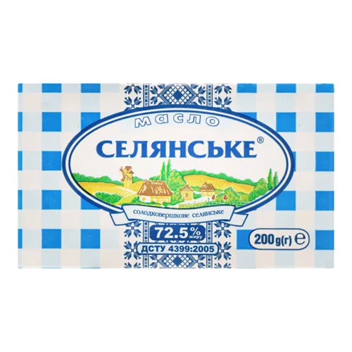 Масло 72.5% солодковершкове селянське Селянське м/у 200г