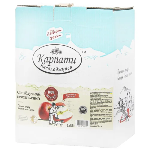 Сік Карпати Насолоджуйся яблучний неосвітлений 3л