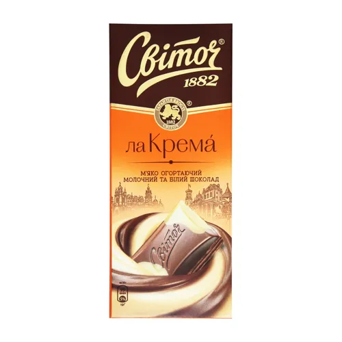 Шоколад Молочний та Білий Ла Крема СВІТОЧ 90г