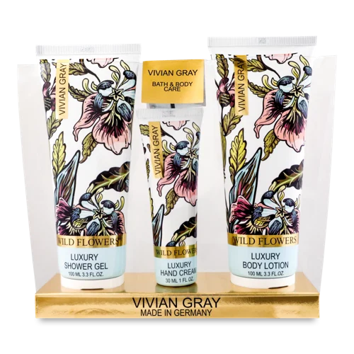 Крем для рук VG Wild Flowers 30мл, Лосьйон для тіла 100мл, Гель для душу 100мл