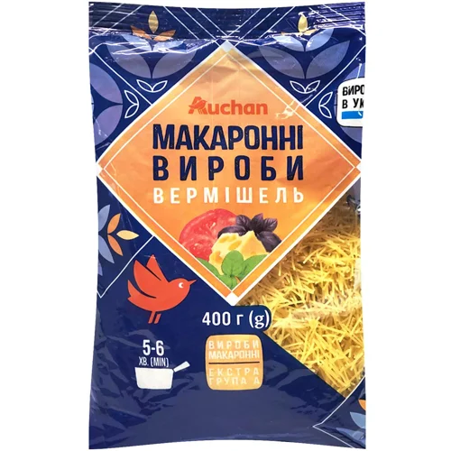Макаронні вироби Auchan вермішель 400г