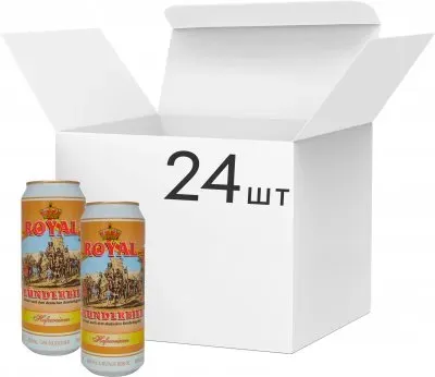 Упаковка пива Royal Grunderbier Hefeweizen світле нефільтроване 5.3% 0.5 х 24 шт.