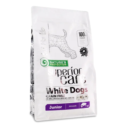 Корм сухий Salmon Junior White Dogs Nature's Protection, в/ґ, 1.5 кг