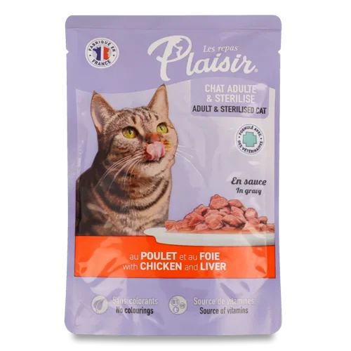 Корм для стерилізованих котів Plaisir курка-печінка