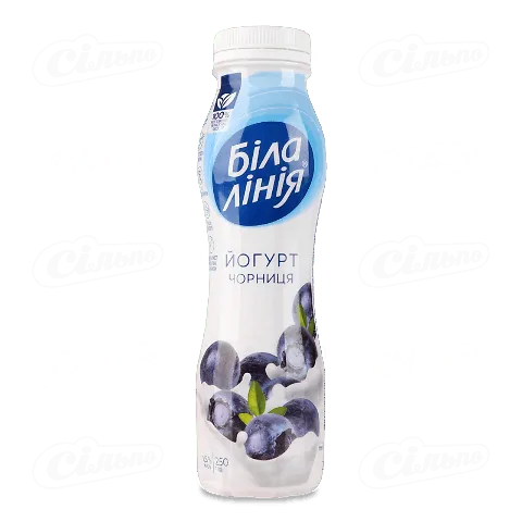 Йогурт «Біла лінія» чорниця 1,5%, 250г