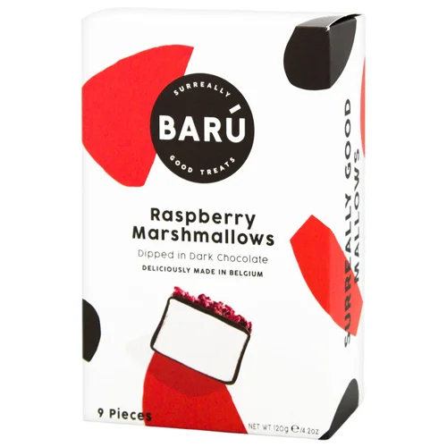Маршмелоу Baru Малина в чорному шоколаді 120г
