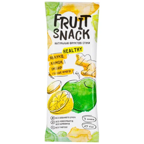 Снеки Fruit Snack Яблуко, лимон та імбир 25г