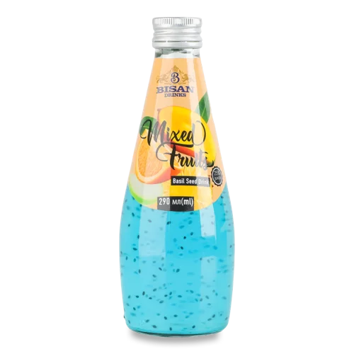 Напій Безалкогольний Соковий Негазований З Насінням Базиліку Mixed Fruit Bisan-Drinks, 290мл