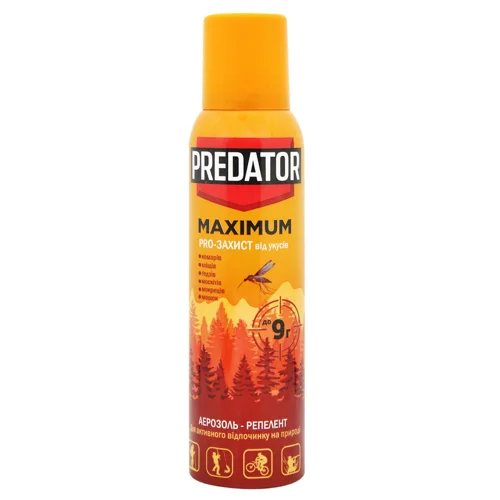 Аерозоль від комарів та кліщів Predator Maximum до 9 годин 150мл