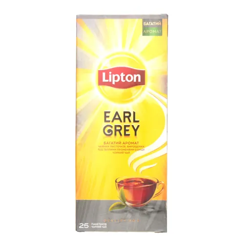 Чай чорний байховий з ароматом бергамоту Earl Grey Lipton к/у 25х2г