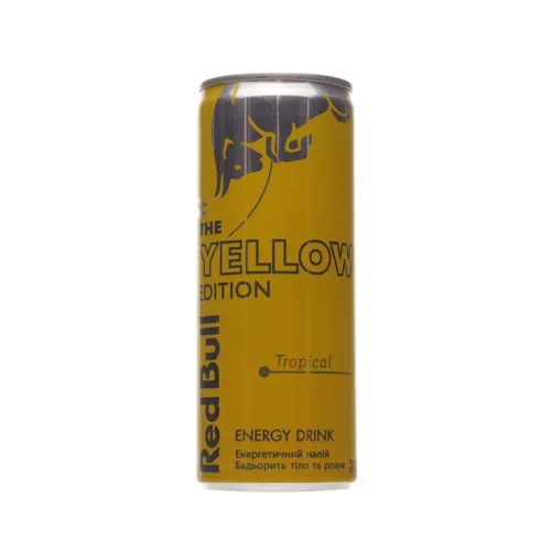 Напій енергетичний безалкогольний сильногазований Tropical The Yellow Edition Red Bull з/б 250мл