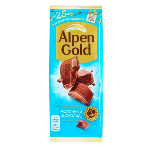 Шоколад молочний «Альпен Голд» 85г