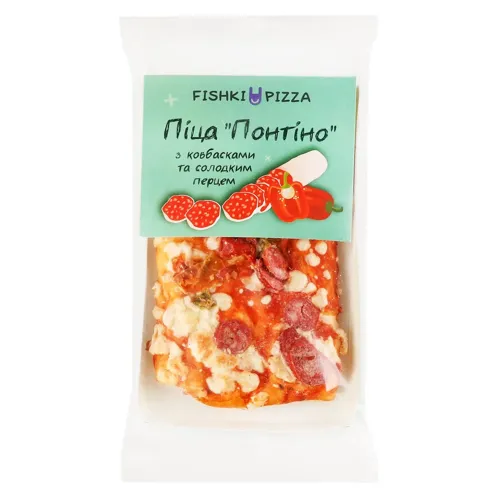 Піца Fishki Pizza Понтіно з ковбасками та солодким перцем 125г