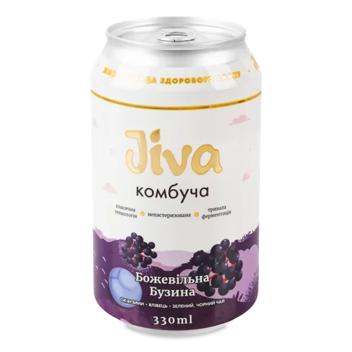 Напій Безалкогольний Слабогазований Соковий Комбуча Божевільна Бузина, з/б 330мл