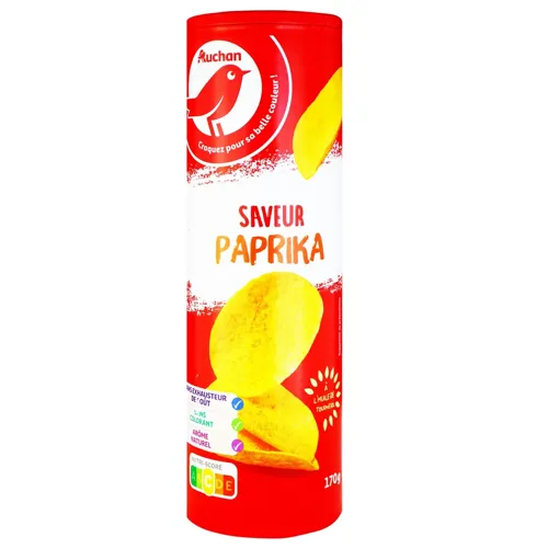 Чіпси Ашан з паприкою 170г