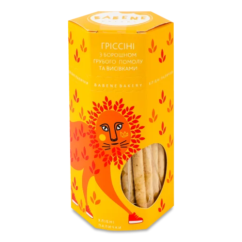 Міні-Гриссіні З Борошном Грубого Помолу Та Висівками Babene Картонна Упаковка 125г