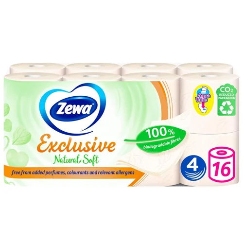 Туалетний папір Zewa Exclusive Natural Soft 4-шаровий 16шт