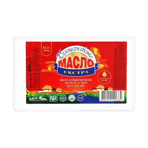 Масло солодковершкове 82.5% Екстра Білоцерківське м/у 400г