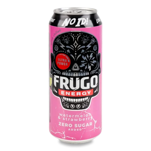 Напій енергетичний Frugo Watermelon&strawberry газований безалкогольний з/б