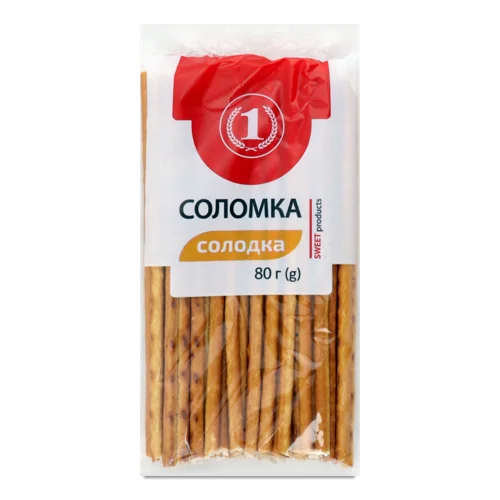 Солодка Соломка ТМ '1' Вищого Ґатунку, 80г