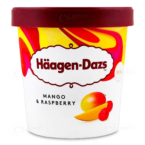 Морозиво Haagen-Dazs манго + малинове пюре, 400г