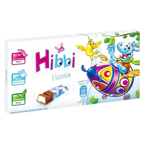 Плитки молочного шоколаду Hibbi з молочною начинкою 100г
