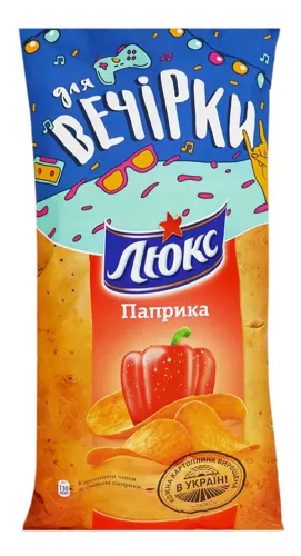 Чіпси картопляні «Паприка» Люкс м/у 233г
