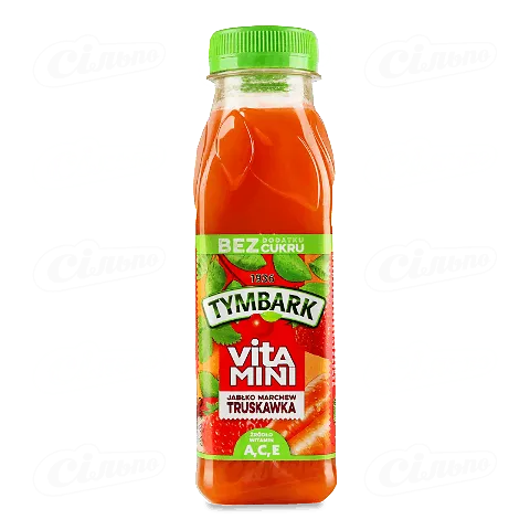 Сік Tymbark полуниця-морква-яблуко 100% без цукру, 0,3л