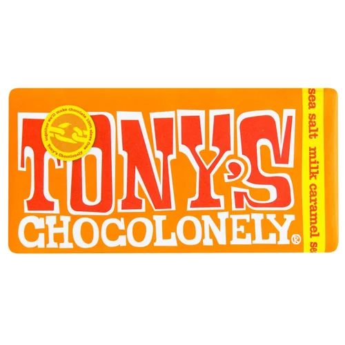 Шоколад молочний Tony's з карамеллю та морською сіллю 180г