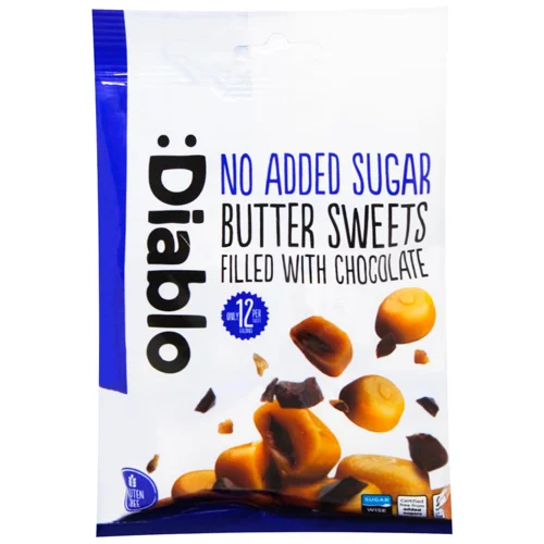 Цукерки без цукру з вершковим смаком та шоколадною начинкою ТМ DIABLO 75 г