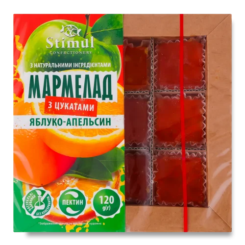Мармелад Натуральний з Цукатами Яблуко-Апельсин, В/К, 120г
