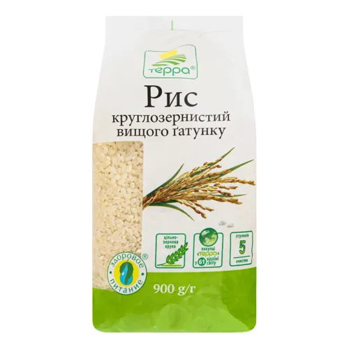 Рис круглозернистий Терра м/у 900г