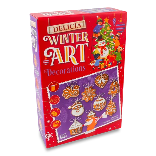 Печиво Цукрове Ялинкові Прикраси Delicia к/у, 560 г